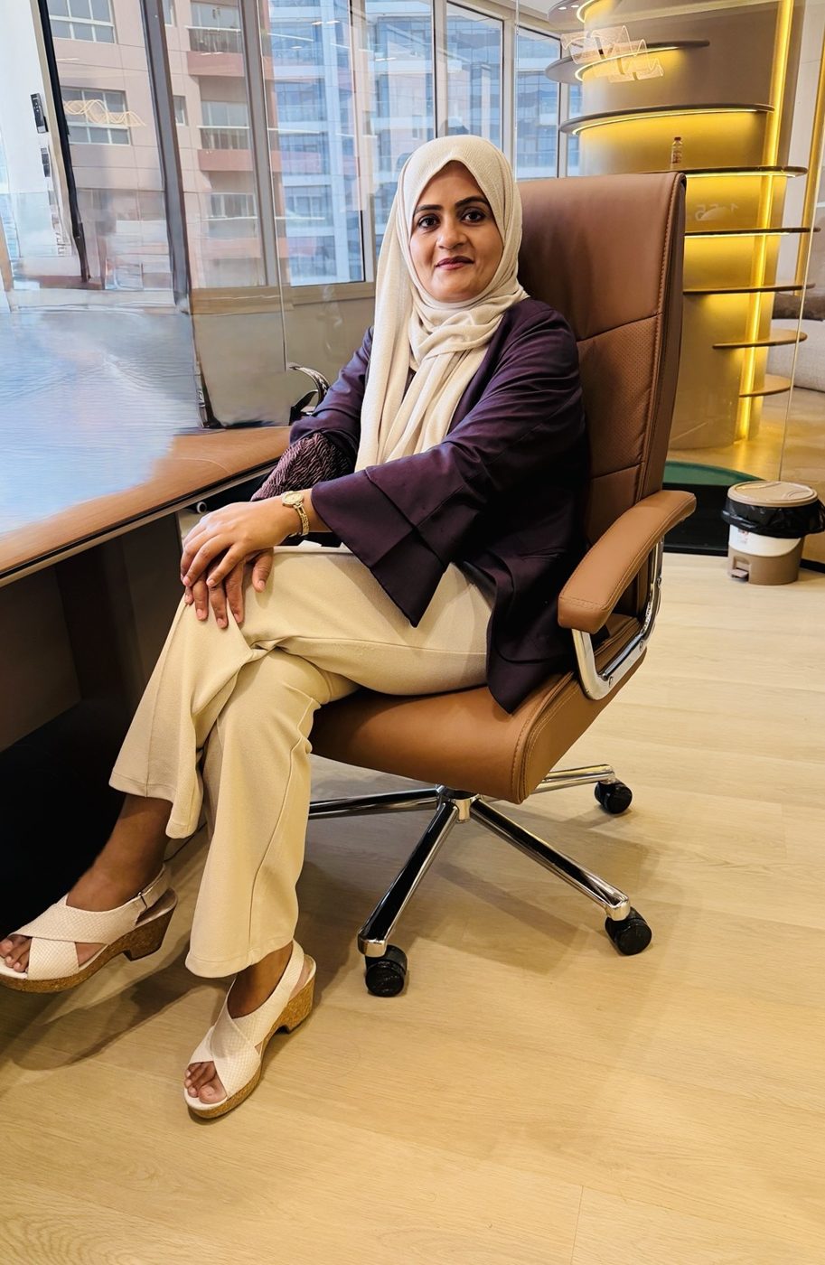 Saima Yasmin Khan at the Falcon Premier Real Estate office